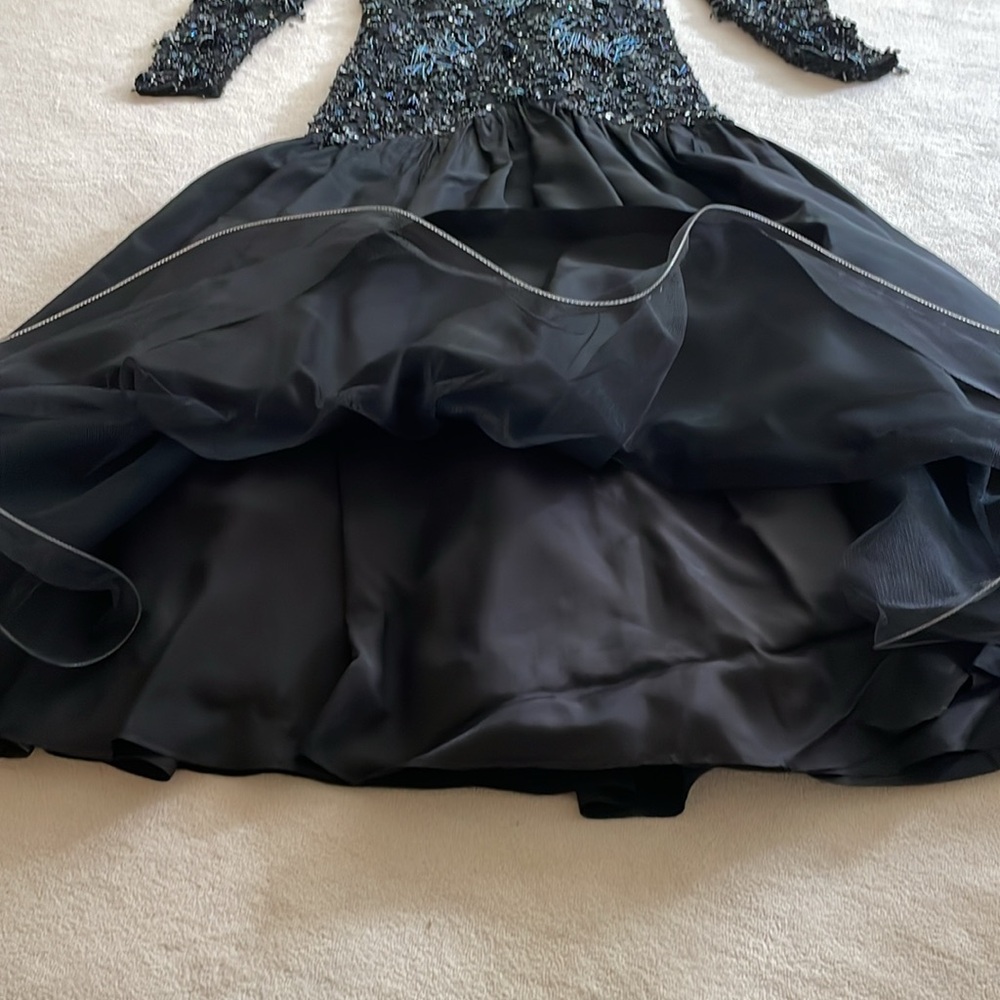 Designer high end Black beaded gown size 4 - Picture 11 of 16